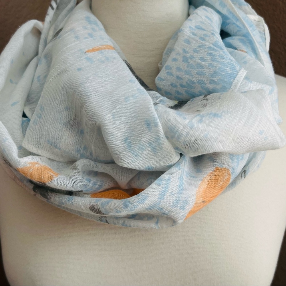 Infinity Scarf – 100% Cotton – Umbrella Rain Print – 66” x 27”